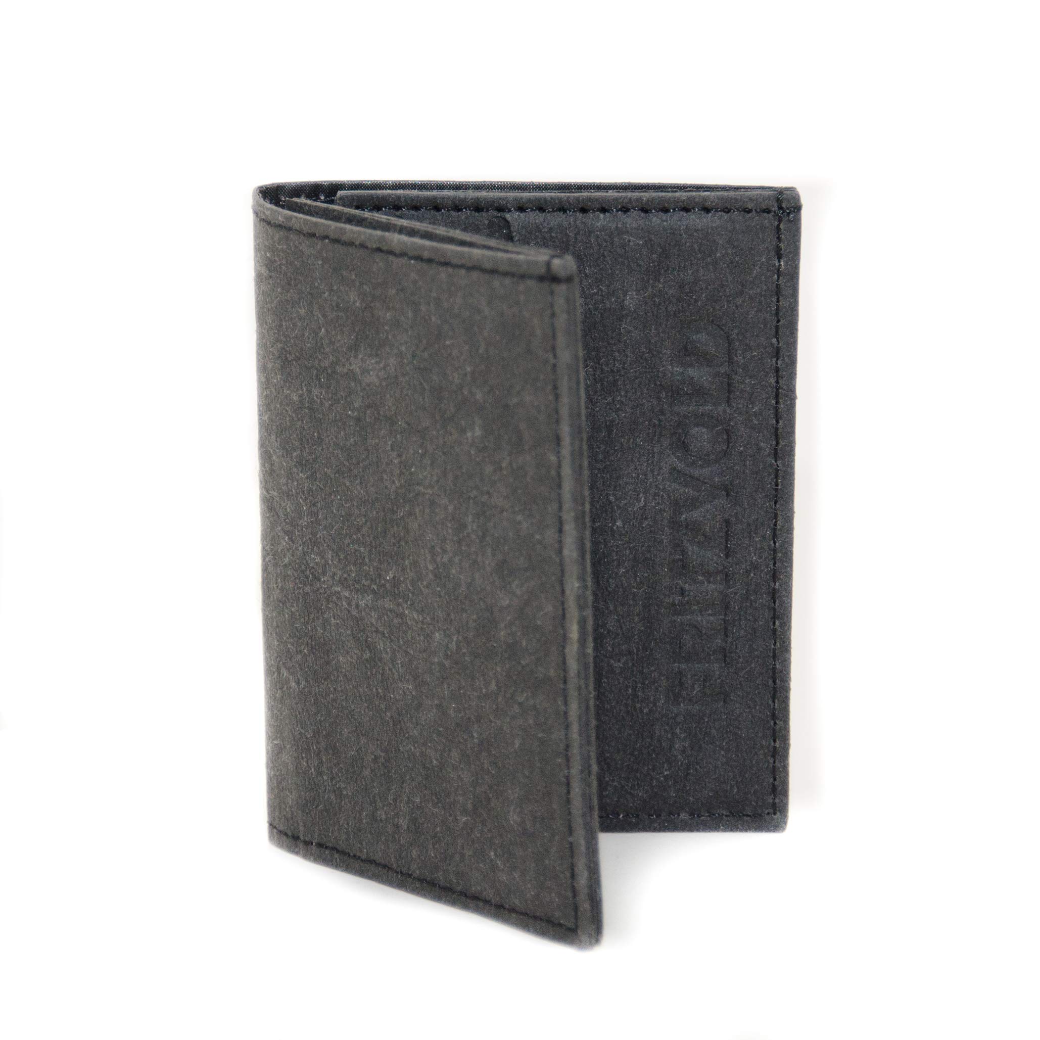 FRITZVOLD - Portafoglio sottile con scomparto per monete per tasca anteriore di pantaloni, portafoglio sottile nero per uomo e donna, 1 - nero con portamonete