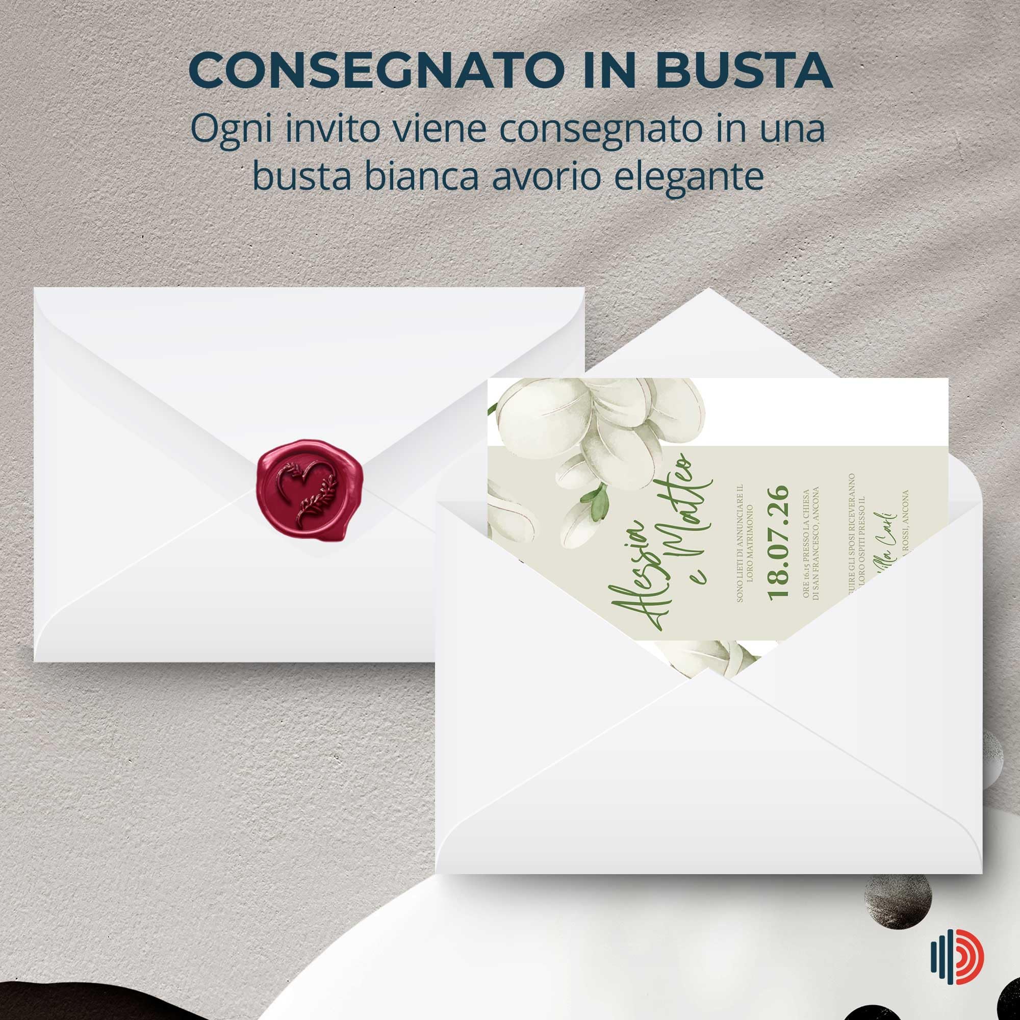 Partecipazioni Matrimonio Personalizzate 8pz Stampa inclusa - Inviti Matrimonio Personalizzabili in Carta Martellata Alta Qualità 200gr - 16x11,5cm - Essential WI-3 EchoPrint