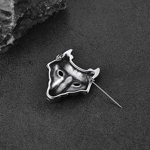 Vista 9 de FaithHeart Broches para mujer, diseño de calavera punk/araña/cuernos con delicado embalaje de regalo