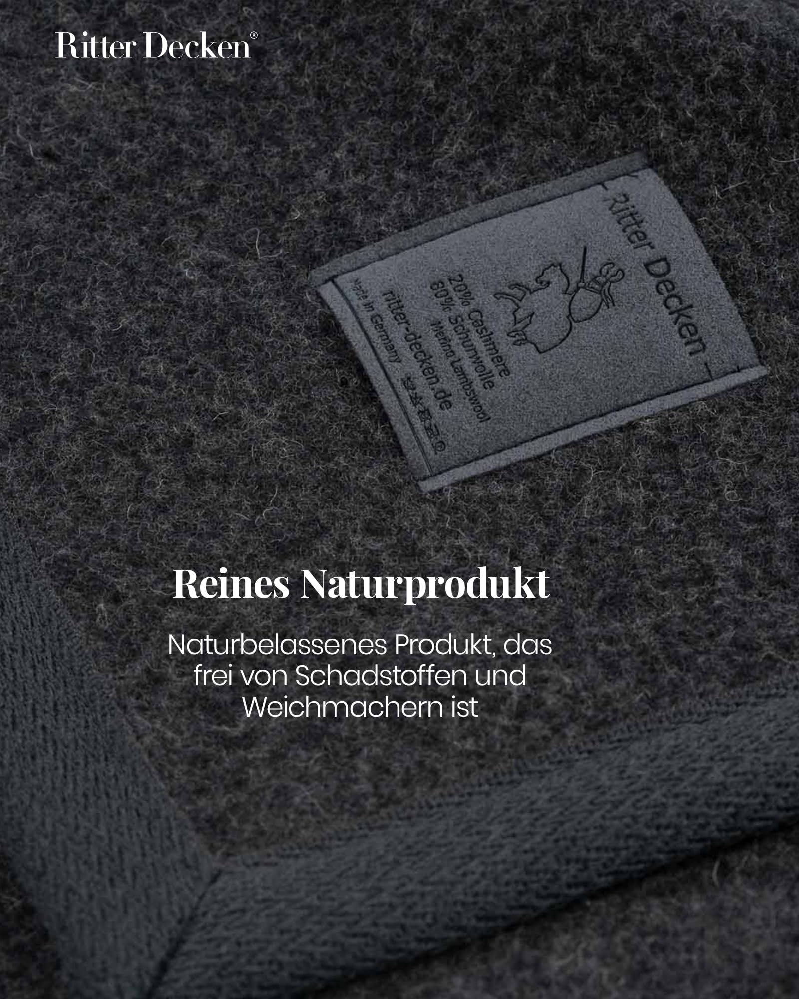Ritter Decken Kalif Kaschmirdecke 150 x 220 cm - Anthrazit