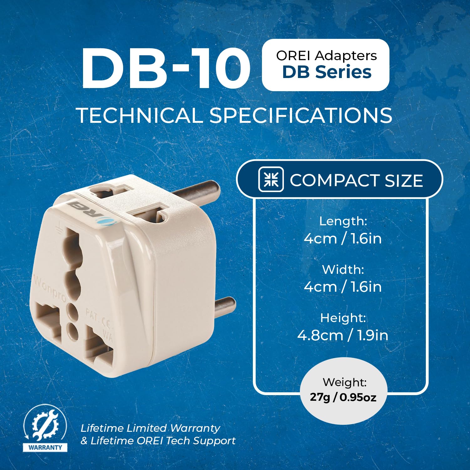 Orei Canada to India Converter Plug, USA, UK to India Adapter Plug - Type D Travel Adapter - 2 in 1 USA to India Adapter Plug - Beige - 2 Pack - CE - RoHS - 5 Years Warranty — Amazon image 7