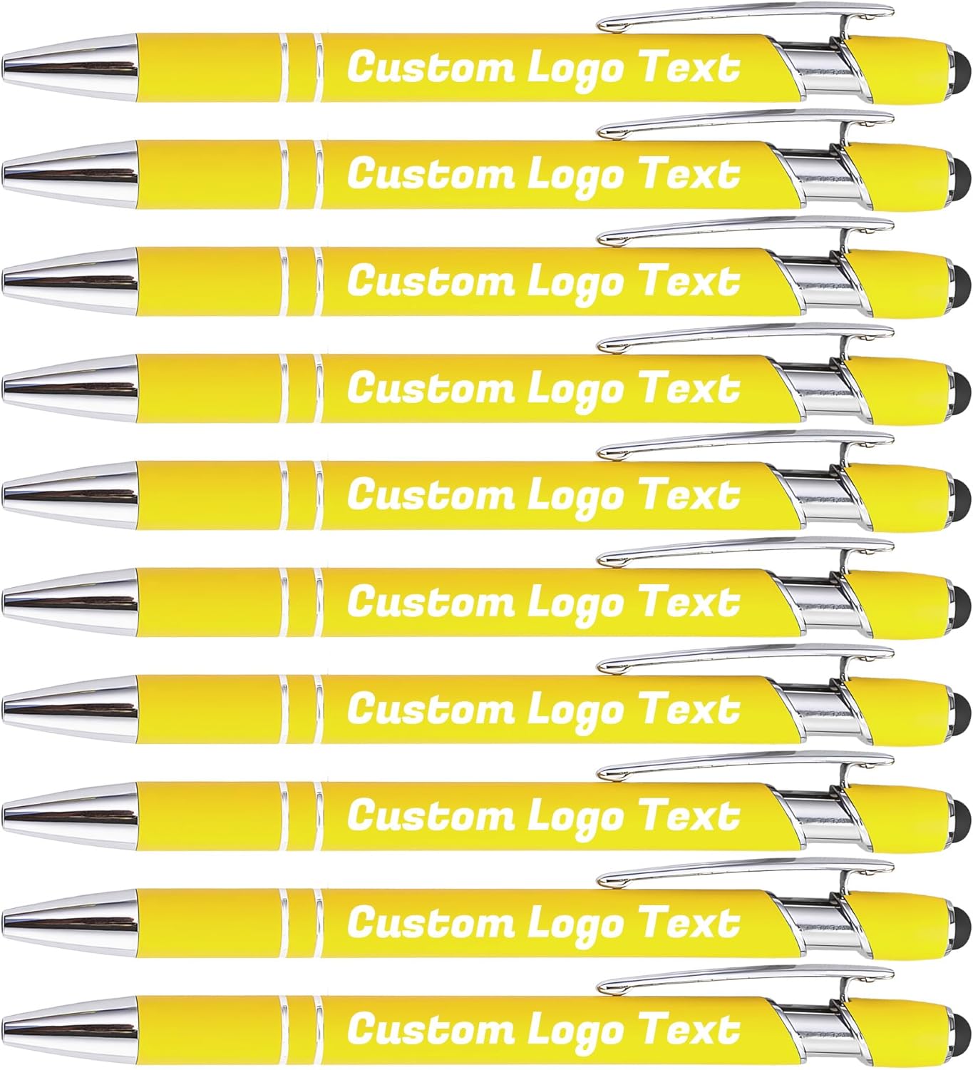 Personalized Pens with Name Text Logo Custom Ballpoint Pen for Business Office Events with Stylus for Touchscreen 20 Pcs Purple