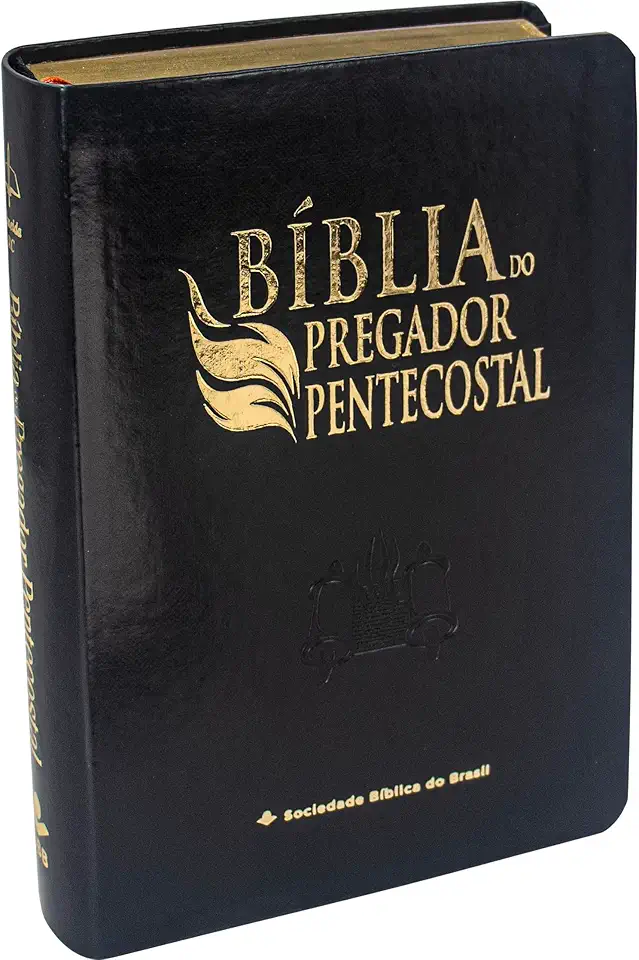 Bíblia Pregador Pentecostal tamanho médio capa preta: Almeida Revista e Corrigida (ARC)