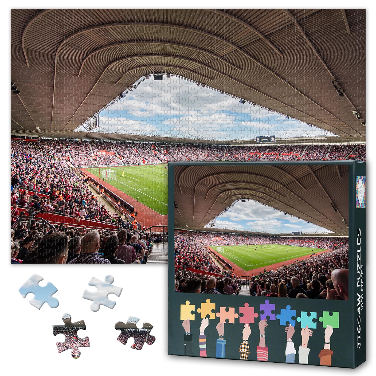 1000-Piece Puzzle - Southampton Fc Stadion, Sport Match 50x70cm Collectible Literary Art for Wall Decor, Puzzles Family Challenge Night & Adults