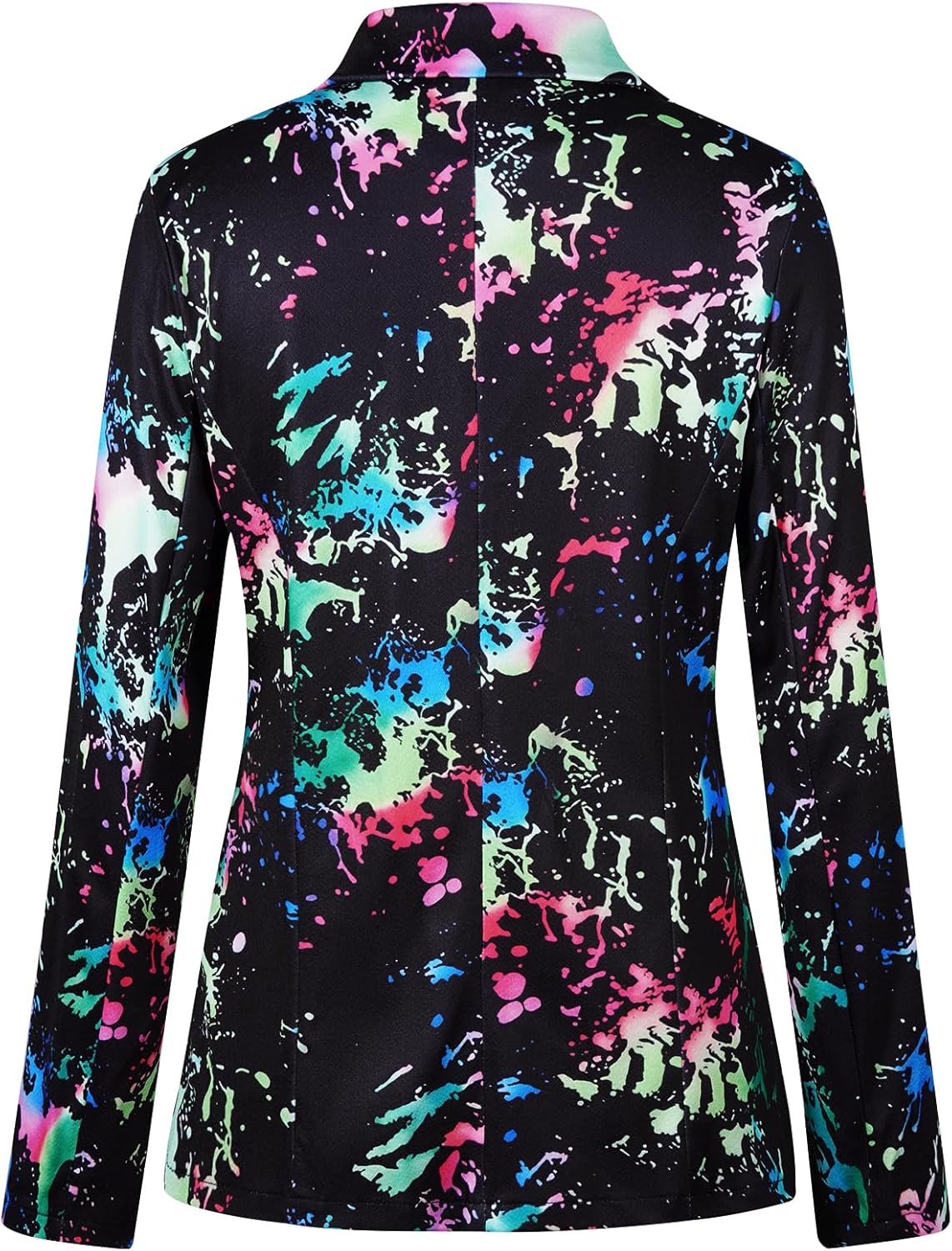 Women's Graphic Print Blazer Casual Long Sleeve Notch Lapel Button Open Front Colorful Jacket Blazers with Pockets - image 3