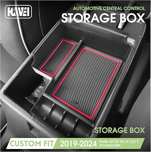 Miniatura 2 de Organizador de consola central compatible con accesorios Kia Forte GT EX FE LX LXS S 2019 2020 2021 2022 2023 2024, bandeja de inserción de