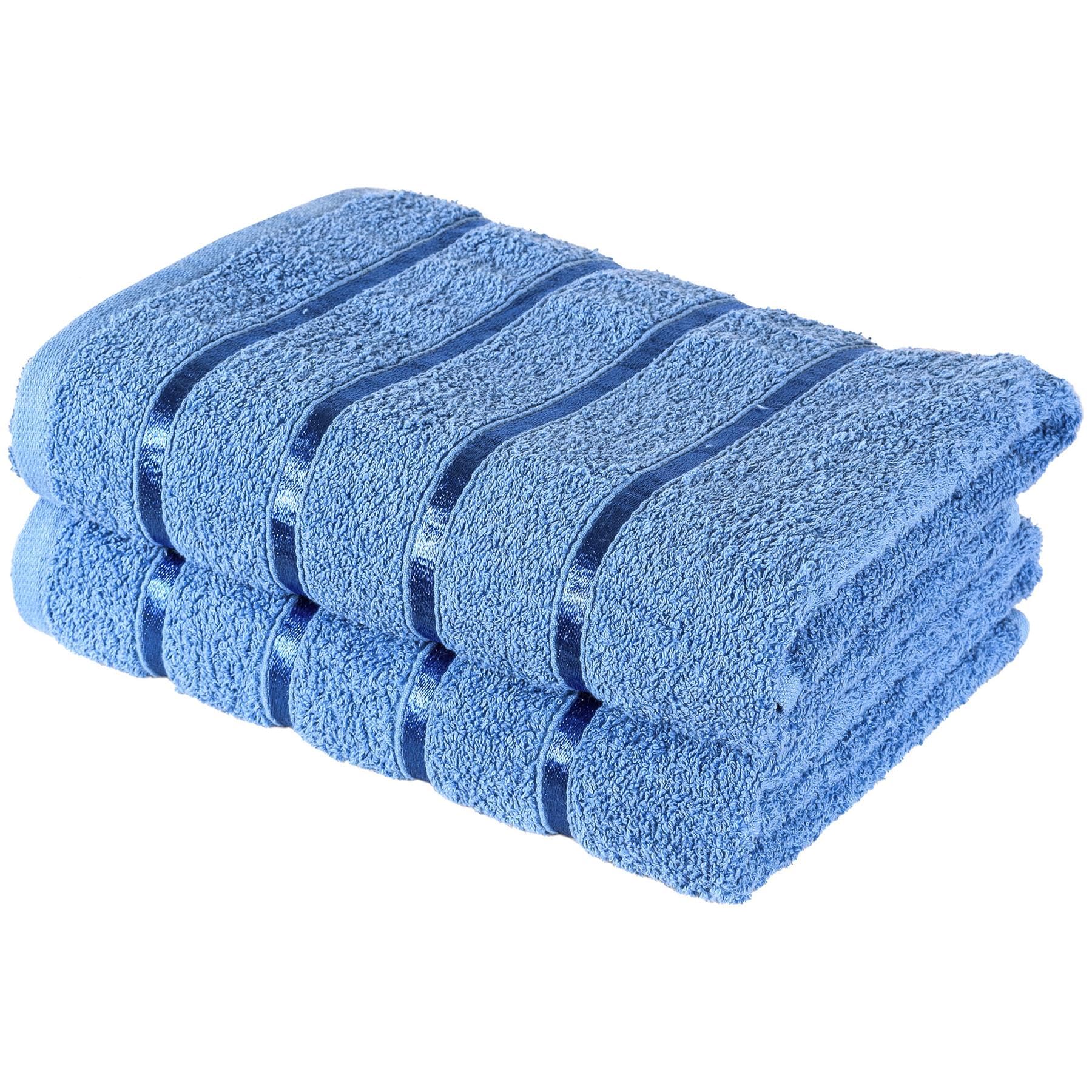A2z Blue Luxurious 100% Cotton Color Towels 500 Gsm Soft Absorbent Set Of Bath Towel (66X118 Cm) Size 2