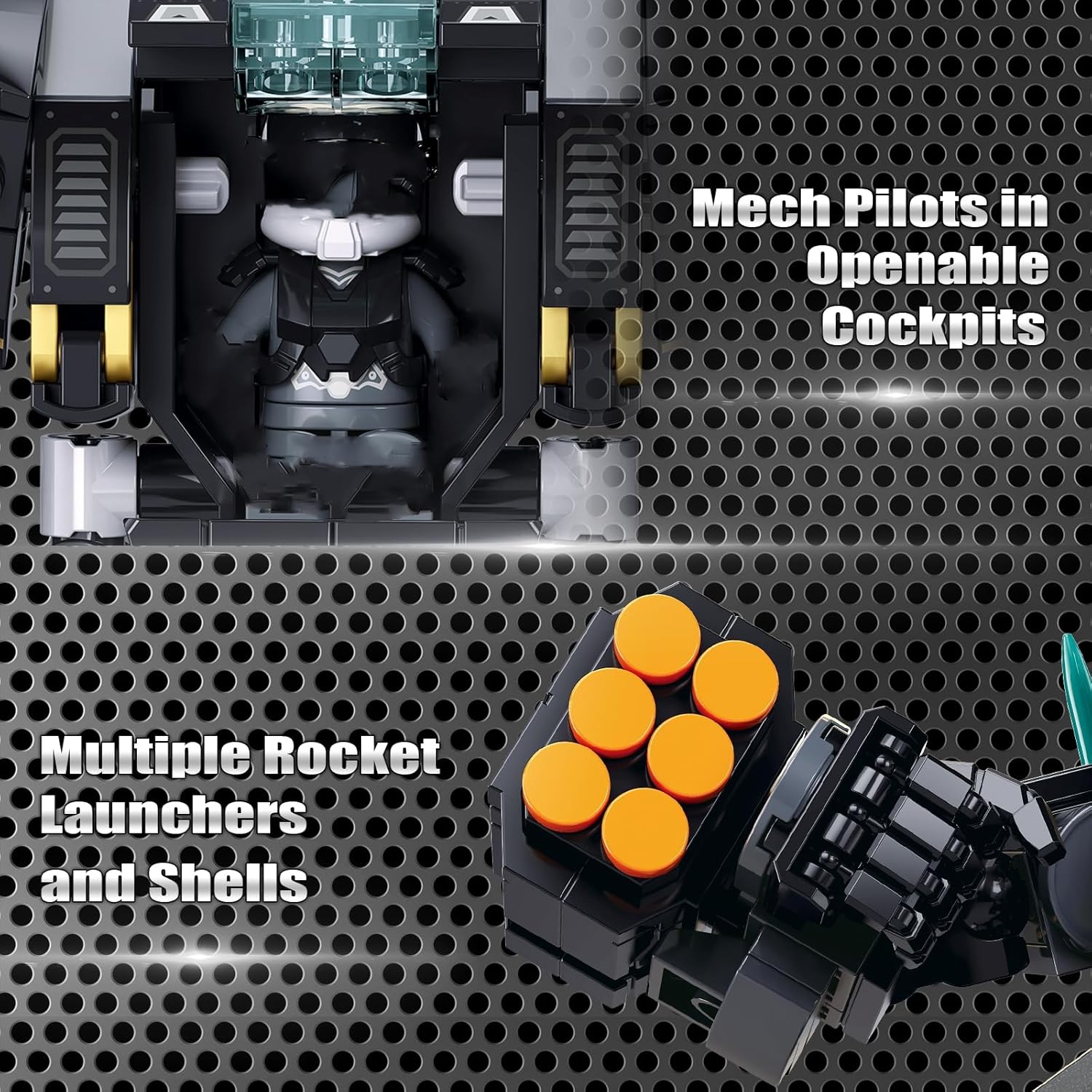 HIGH GODO Armed Mech Robot Transforming Building Blocks Set for Adults,City Warrior Justice Hero Soldier Mech Model Building Kit, Cool Creative Robots Toys Gift for Teens, 545 Pieces