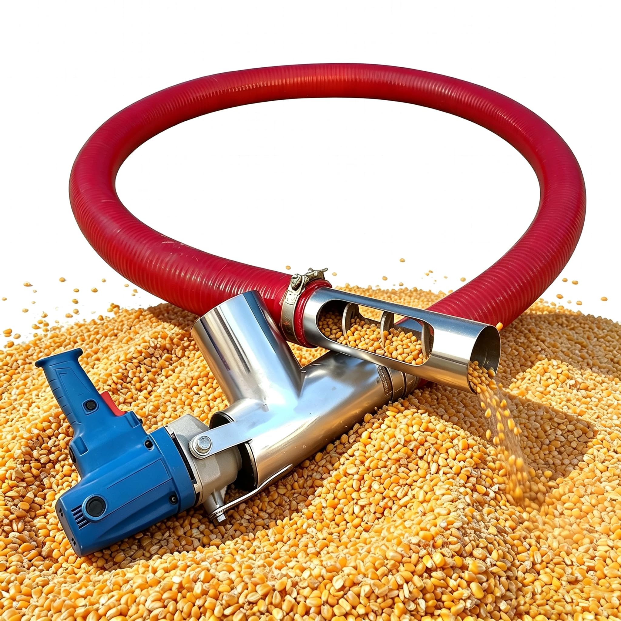 Whoolefun Grain Suction Machine With 2M Flexible Hose, 1500W Electric Screw Conveyor, 220-440 Lb/Min Large Suction Feeding Machine, For Various Small Particle Cement Sand Powder