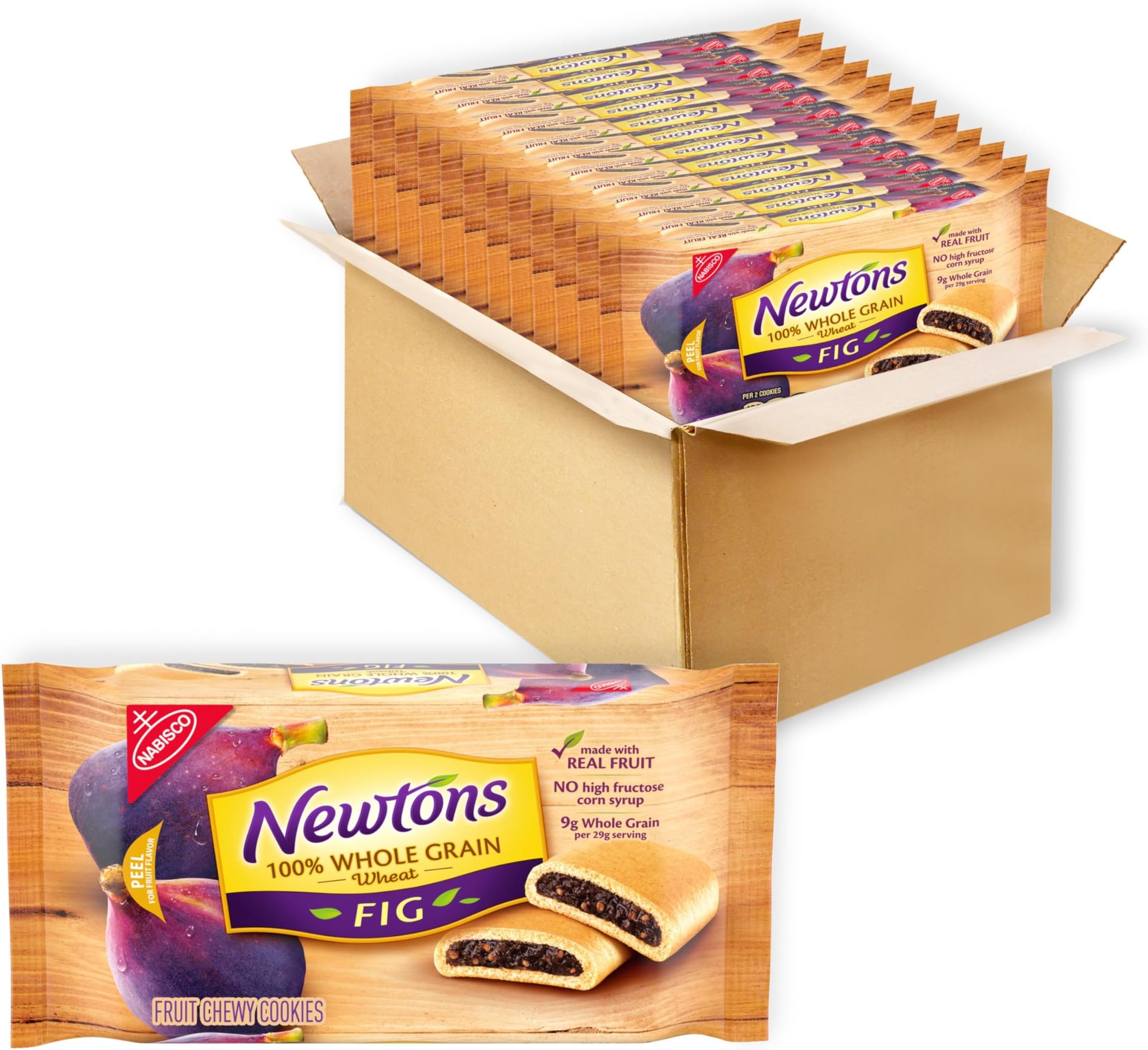 Newtons 100% Whole Grain Wheat Soft & Fruit Chewy Fig Cookies, (Fig Bars), 12 - 10 oz Packs