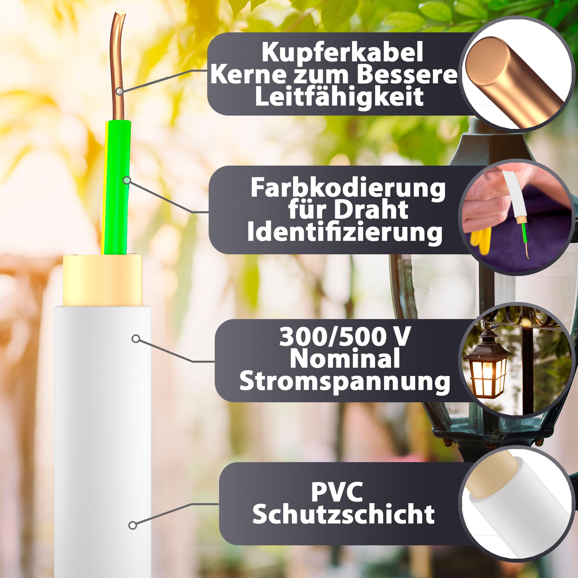 MAS Premium 5-100m Feuchtraumkabel Stromkabel Mantelleitung NYM-J 1x1,5, 2,5, 4, 6, 10, 16 oder 25 Elektrokabel OFC Ring für feste Verlegung (NYM-J 1x10 mm², 50m)