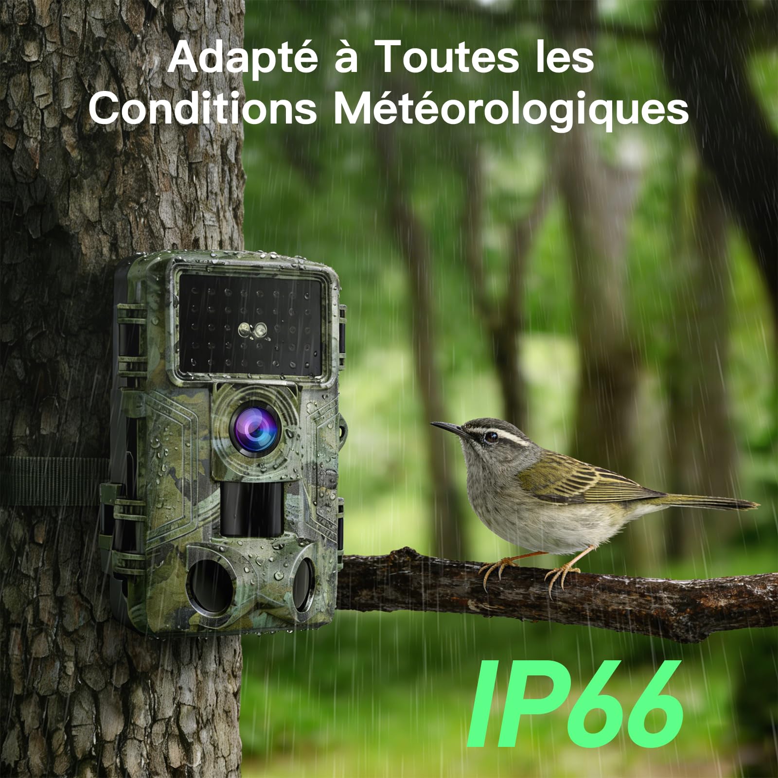 HAZA Caméra de Chasse,2,7K Caméra Chasse 58MP Vision Nocturne détecteur de Mouvement,No Glow Invisible Moniteur d'observation avec Carte SD 32 Go,Temps de Déclenchement 0,1 s (Vert)