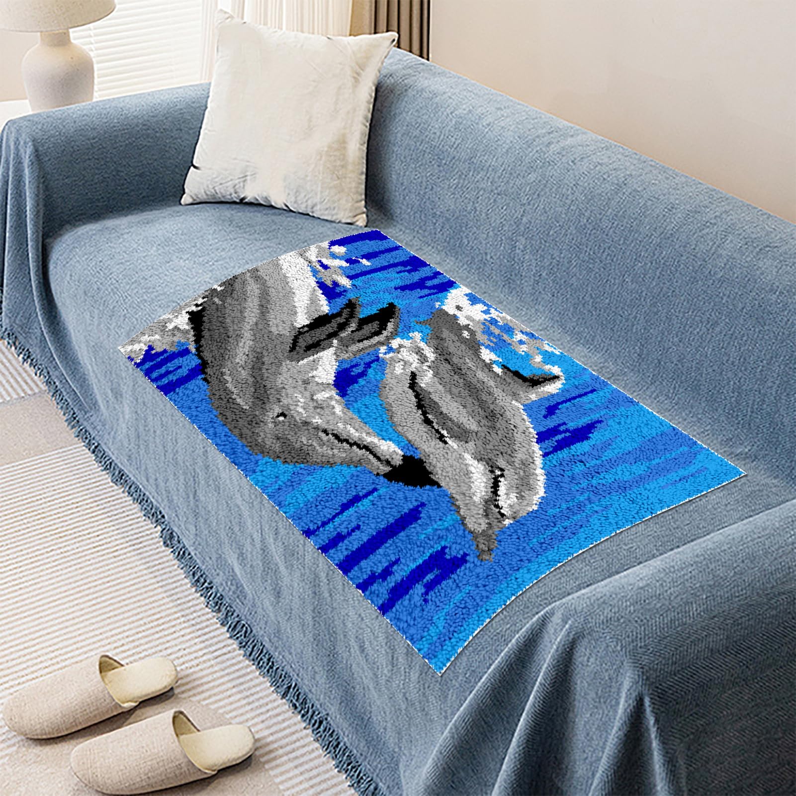 QUIYAEZY 90 x 120 cm duże zestawy haczyków zatrzaskowych dla dorosłych, zestaw dywaników z haczykiem zatrzaskowym, zestawy gobelinów dla początkujących, zestaw do produkcji dywanów dla początkujących