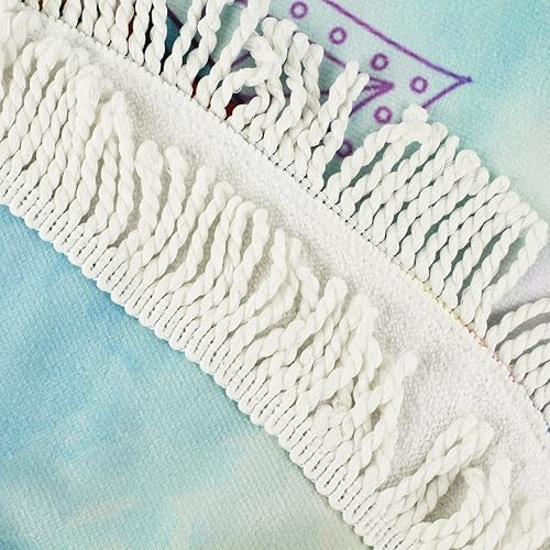 Miniatura 4 de Violet Mist Toalla de playa redonda con mandala, manta de playa redonda de elefante, manta de playa de microfibra de gran tamaño, manta bohemia