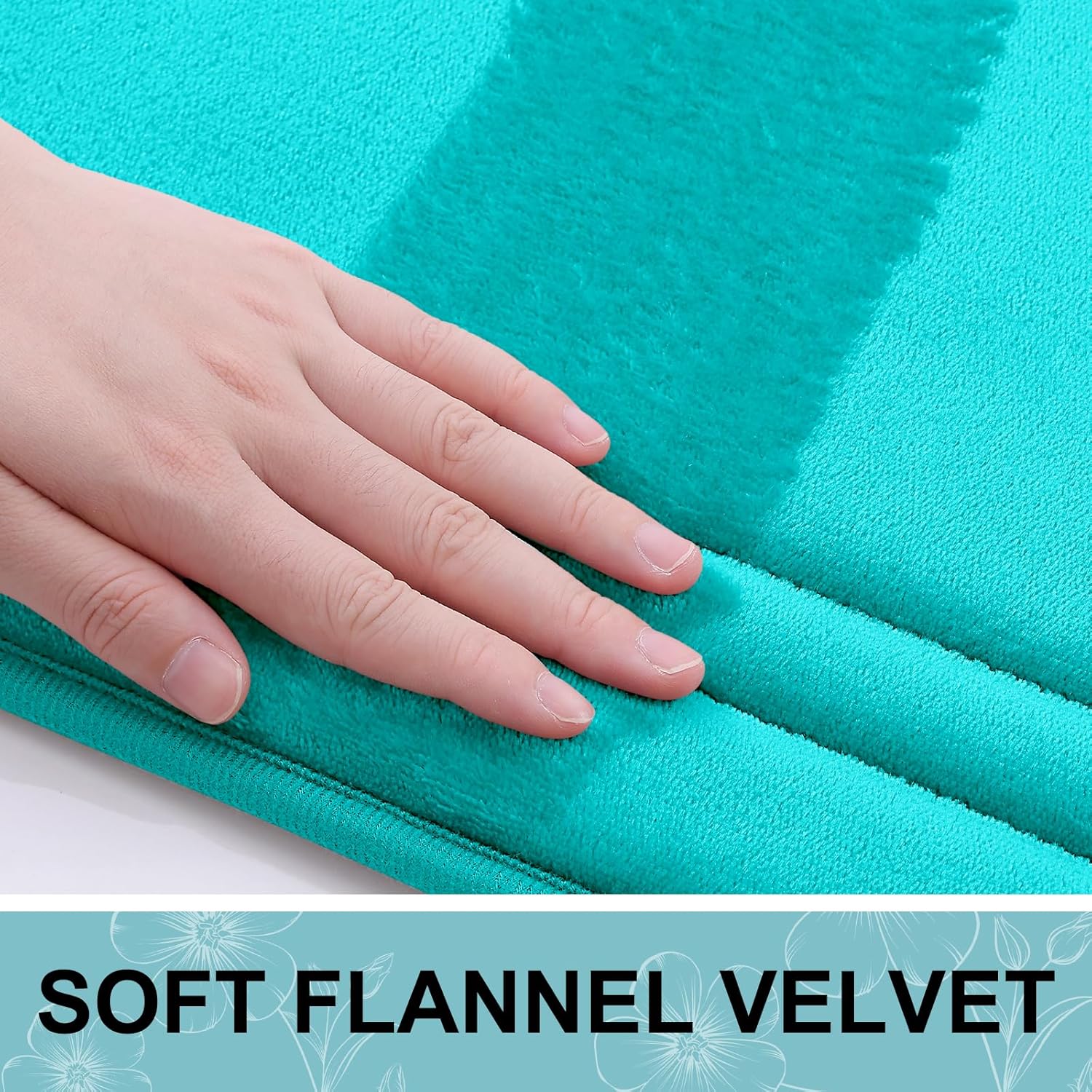 Grandaily Memory Foam Bath Mat Rug 30x20, Ultra Soft, Non-Slip and Absorbent Bathroom Rugs, Machine Wash Dry, Comfortable Bath Carpet for Bathroom Floor, Tub and Shower, Teal - Image 3