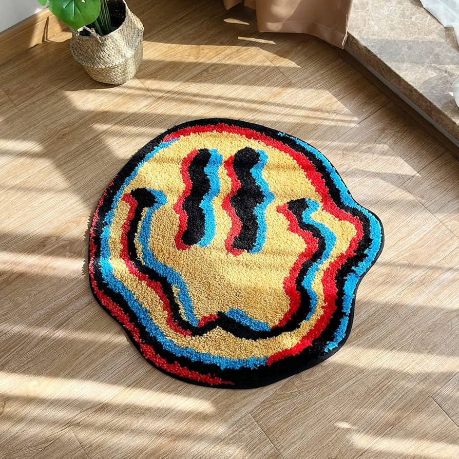 LAKEA Trippy Smile Rug Smily Face Handmade Carpet Tufted Smile