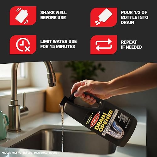 Miniatura 9 de Roebic HD-CRY-DO - Abridor de drenaje de cristal de fuerza profesional, 2 libras, 100% Lye, negro