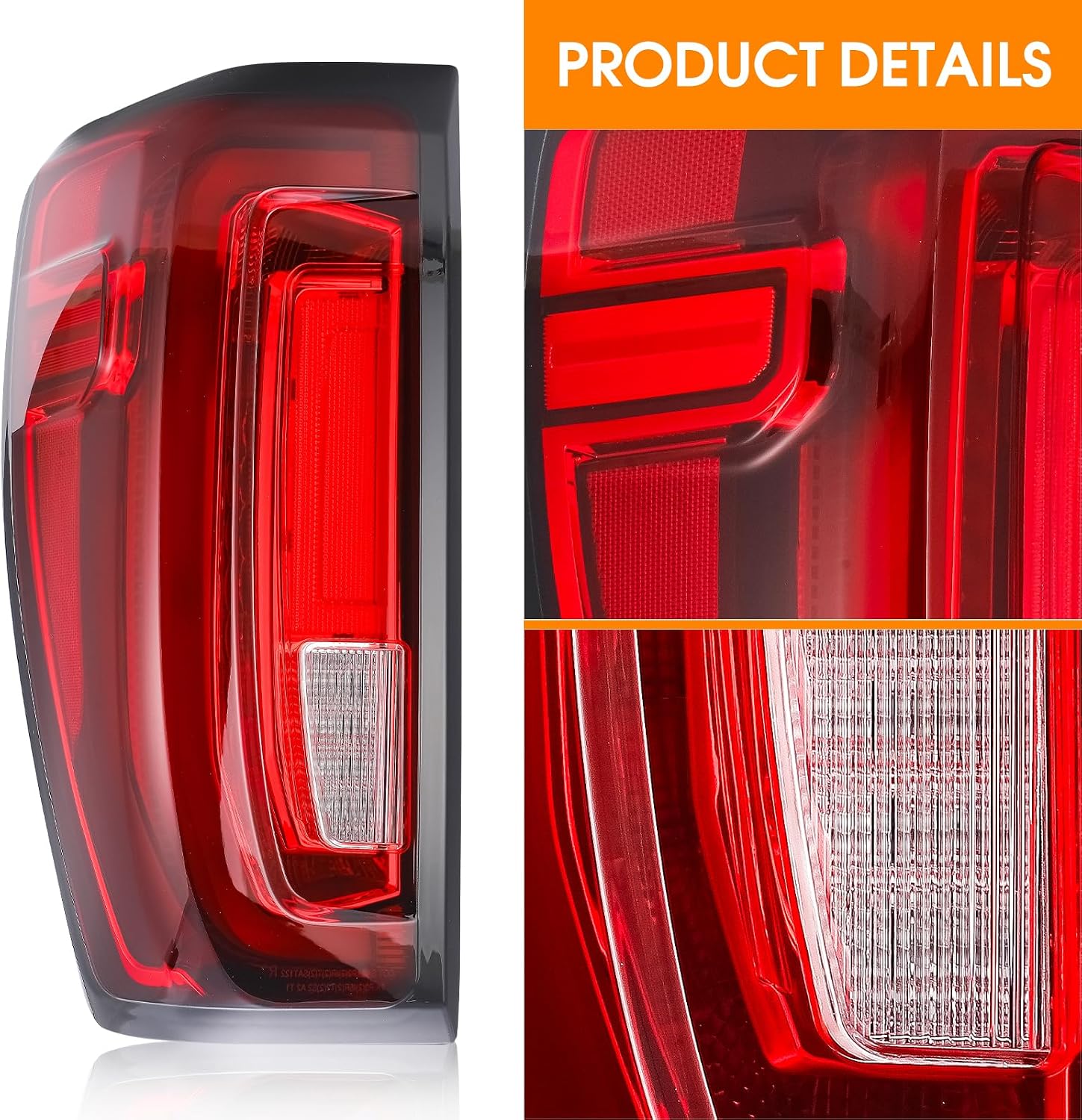 LED Tail Light Assembly Compatible with 2019-2024 GMC Sierra 1500 2500HD 3500HD, Left Driver Side Tail Light Brake Turn Signal Replace# 84565921 GM2800310