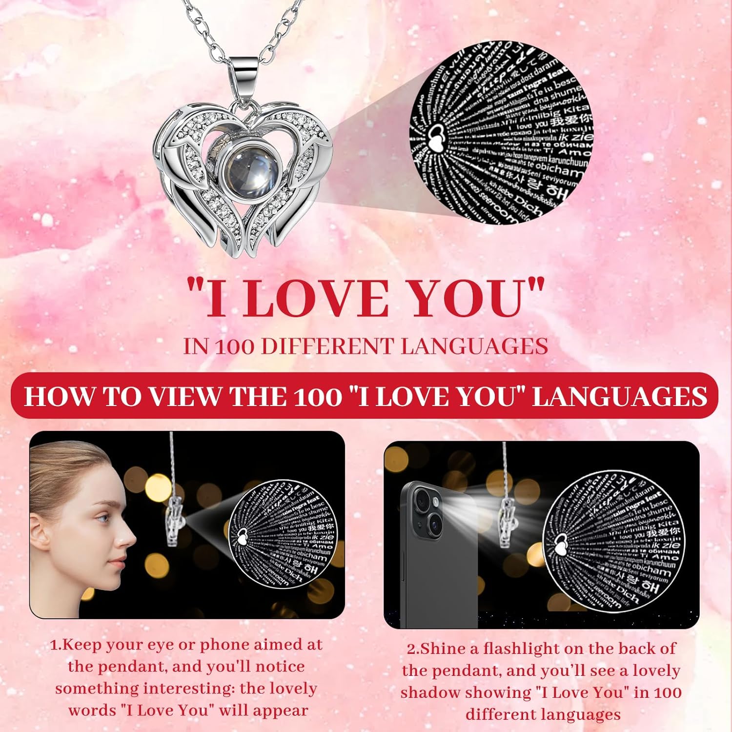 FIACO Valentines Day Rose Gifts for Her Preserved Real Flowers with I Love You Necklace Fresh Forever Flower Birthday for Women Girlfriend Wife Mom Grandma Romantic Eternal Roses - Image 3