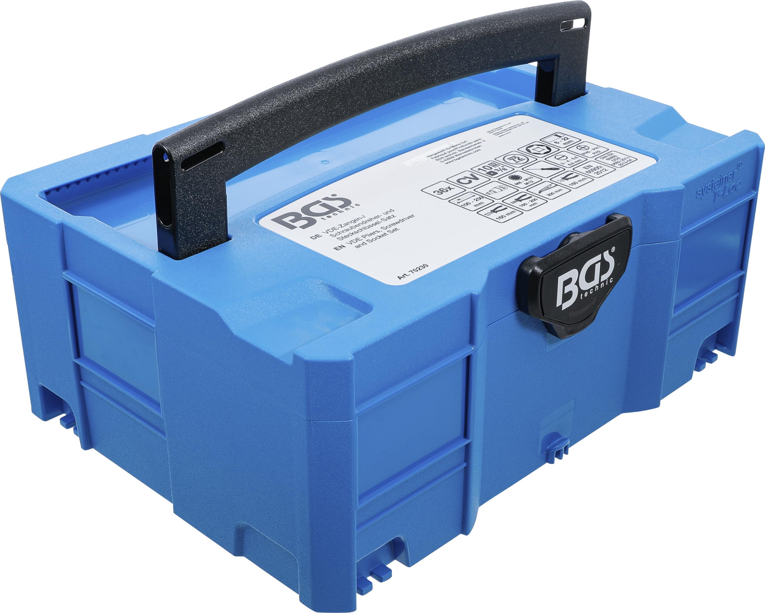 BGS 70230 | Zestaw szczypiec VDE/wkrętaków i kluczy nasadowych | BGS systainer® | 36 szt.