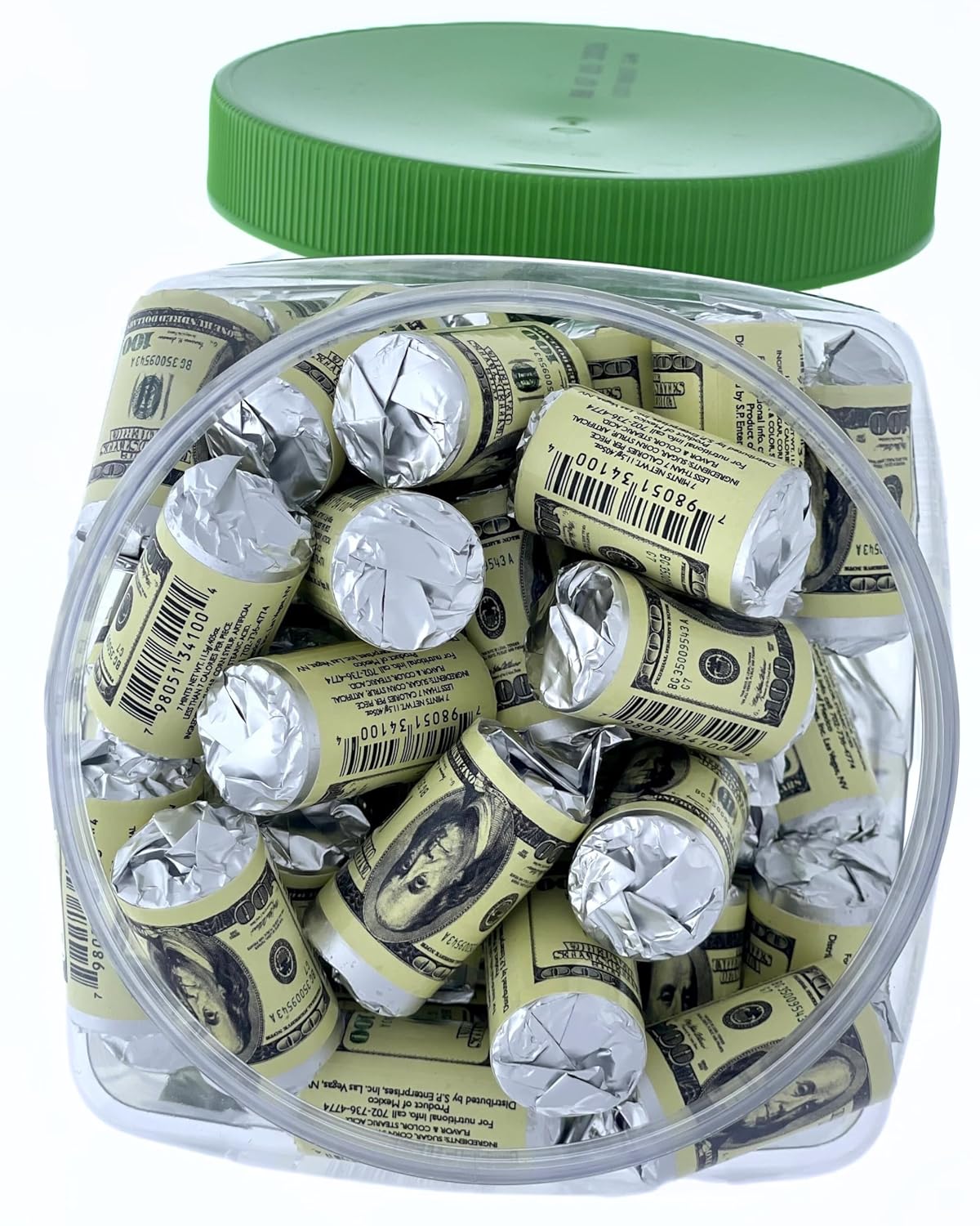 Money Mints-100ct-Individually Wrapped Spearmint Breath Mints with Poly Jar