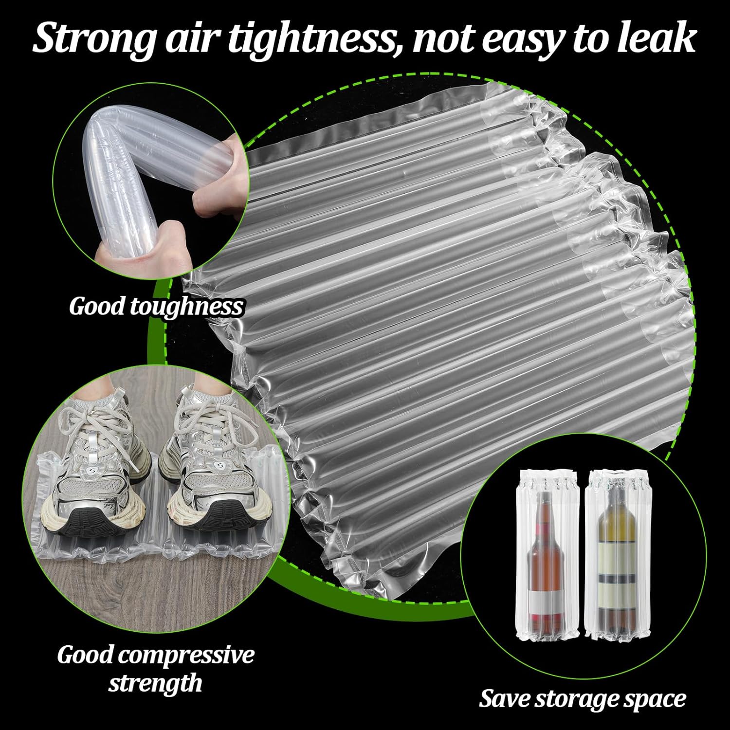12"x328' Large Bubble Cushioning Wrap for Packing, Inflatable Air Pillows for Shipping & Moving Bottle Travel Protector Bags Heavy Duty Space Saving Box Filler Shipping Supplies with Pump, 55um