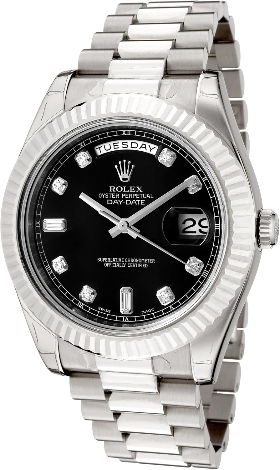 Rolex Day-Date II White Diamond Black Dial Automatic Morocco Ubuy