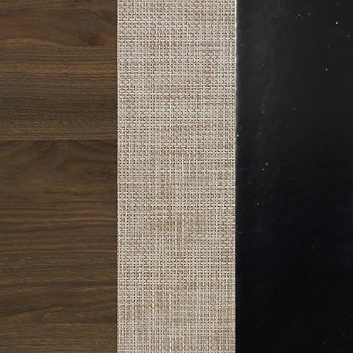 Miniatura 37 de Nathan James Mina Mesita de noche lateral de madera de ratán con almacenamiento para sala de estar o dormitorio, 1, roble/negro