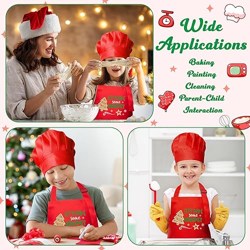 Miniatura 171 de R HORSE Juego de 2 delantales para niños y sombrero de chef, delantal de cocina azul ajustable para niños, kit de pintura y entrenamiento