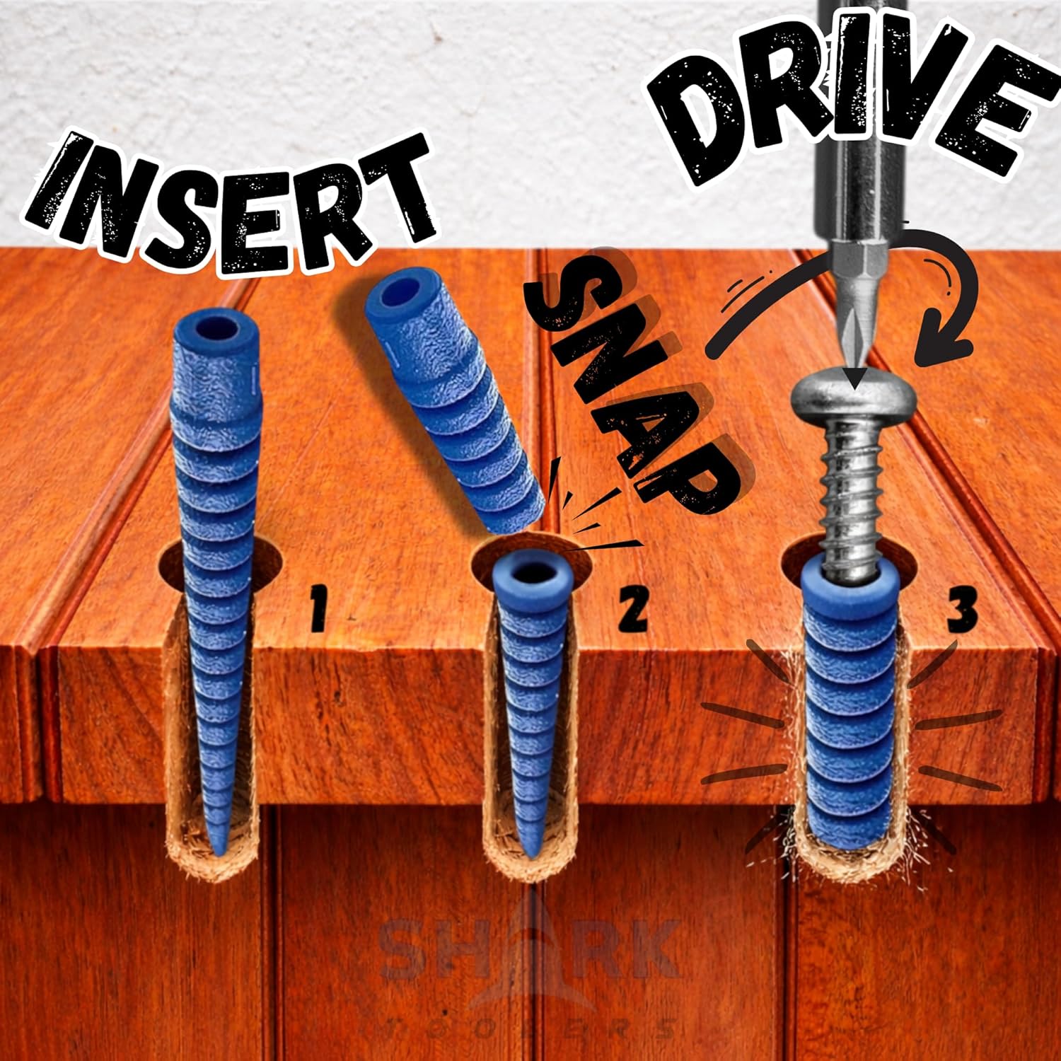 Pluggies Stripped Screw Hole Repair Kit – Wood Screw Hole Fix for Cabinet Hinges, Doors & Furniture – Heavy Duty Wall & Wood Anchors – Made in USA – Pro Pack