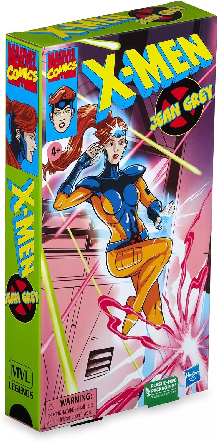 Marvel Legends X-Men Animated Series VHS Box Jean Grey Action Figure, Grey,red, 6 inch - Image 3