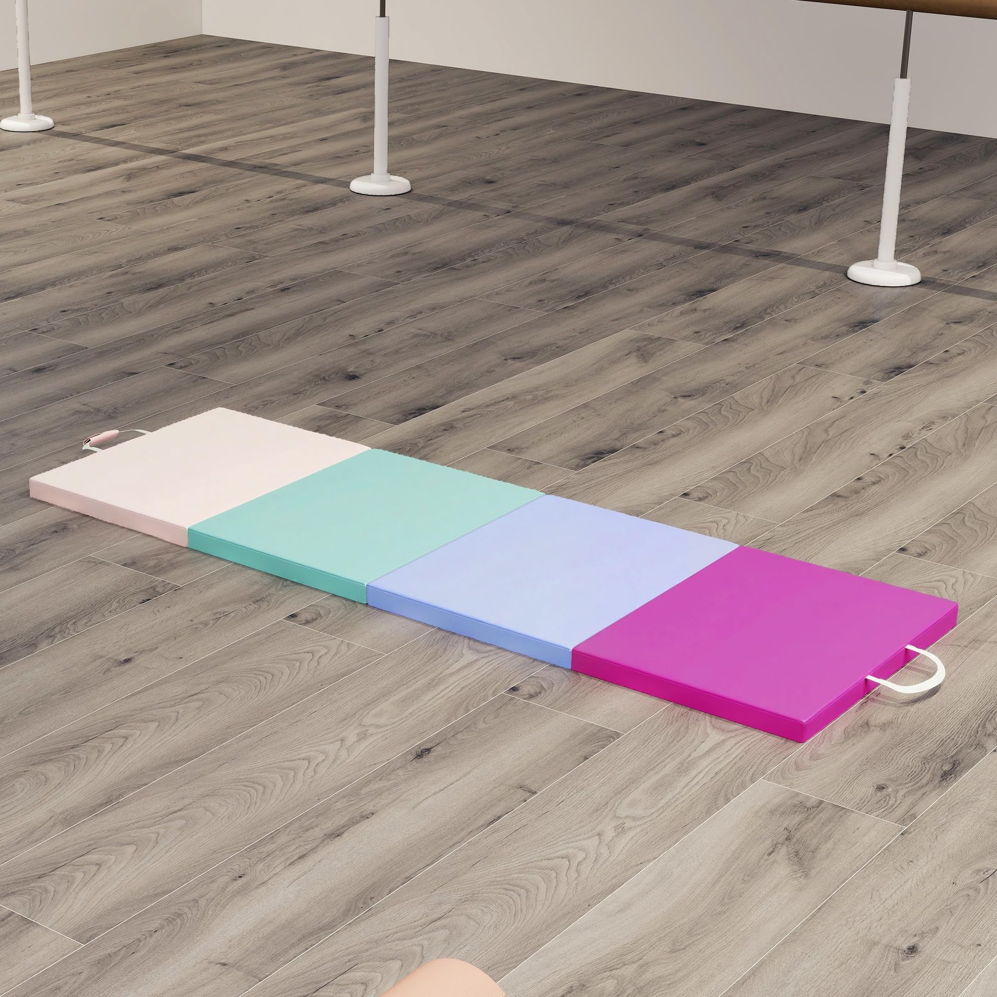 SPORTNOW Colchoneta Gimnasia Plegable de Grosor de 5 cm, Tapete de Ejercicio con Asas de Transporte, Bolsa, Esterilla de Gimnasia para Yoga, Aeróbic, Artes Marciales