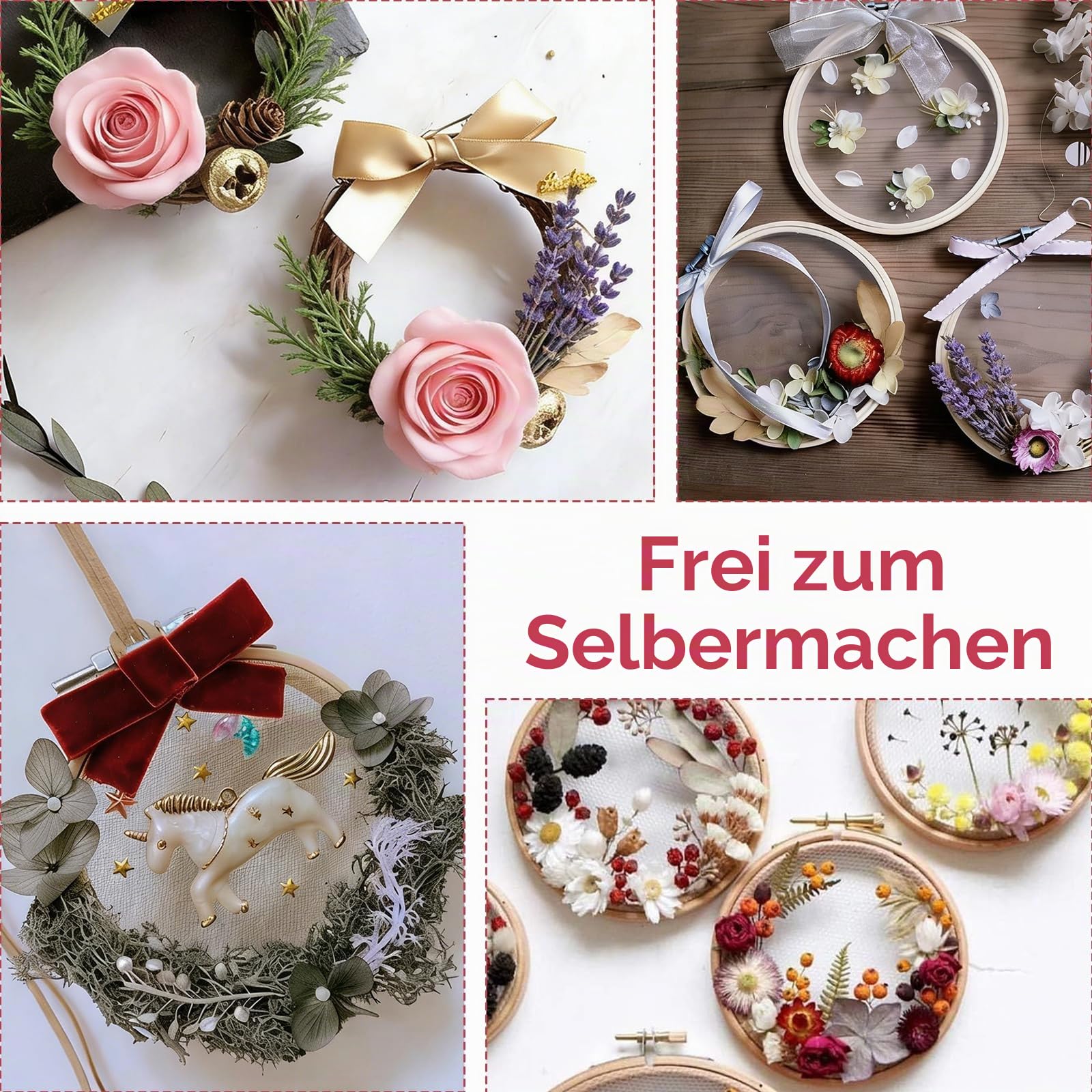 GREATRICH 12 Stück Stickrahmen Set, 10cm Mini Stickrahmen Holz Set für Präzise Stickarbeiten und Kreuzstich, Inklusive Sticken Embroidery Hoop und Aufbewahrung, für Anfänger und Handarbeiten
