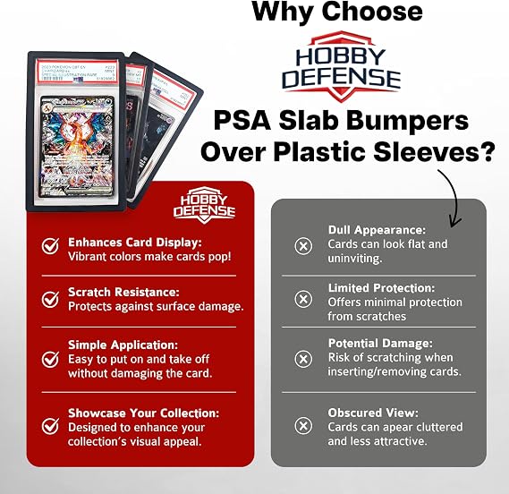 PSA Slab Bumper 1 Pack - Secure Fit, Won't Slip Off PSA Slab Protector, Easy On/Off TPU Edge Protection, Guard for Slabs, Standard Case Fit, Graded Card Guard-Rainbow