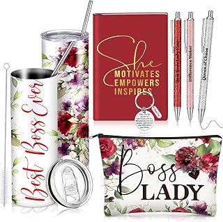 Skylety 7 Pcs Boss Gifts Set for Women, Best Boss Ever Gift, Red