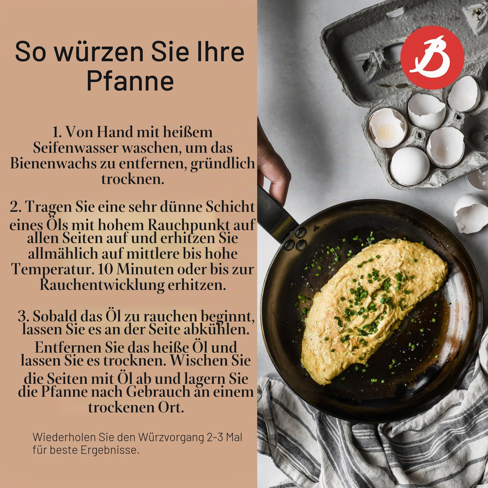De Buyer Mineral B Black Iron Induktionsbratpfanne 20 cm – Bild 3