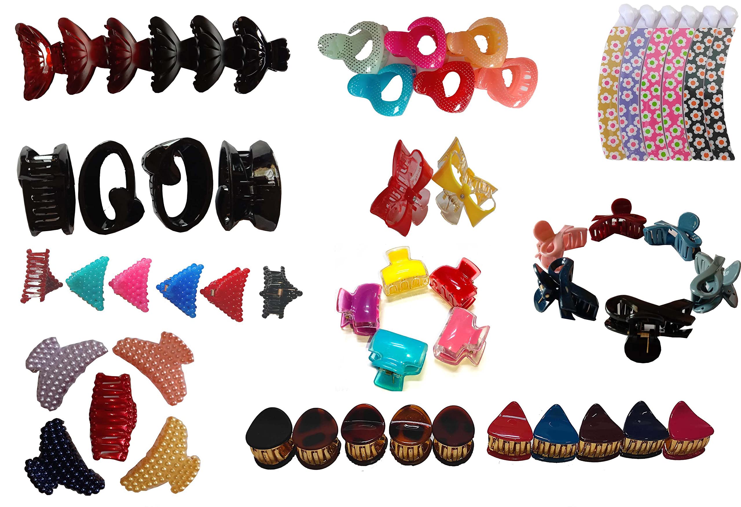 Umanshi Creations Hair Clips For Women 11 Pcs Hair Accessories For Girls Claw Clips Fancy Korean Clutch Stylish Hair Clip Women Accessories Small Hair Clutchers For Hair Multicolour Combo of 11