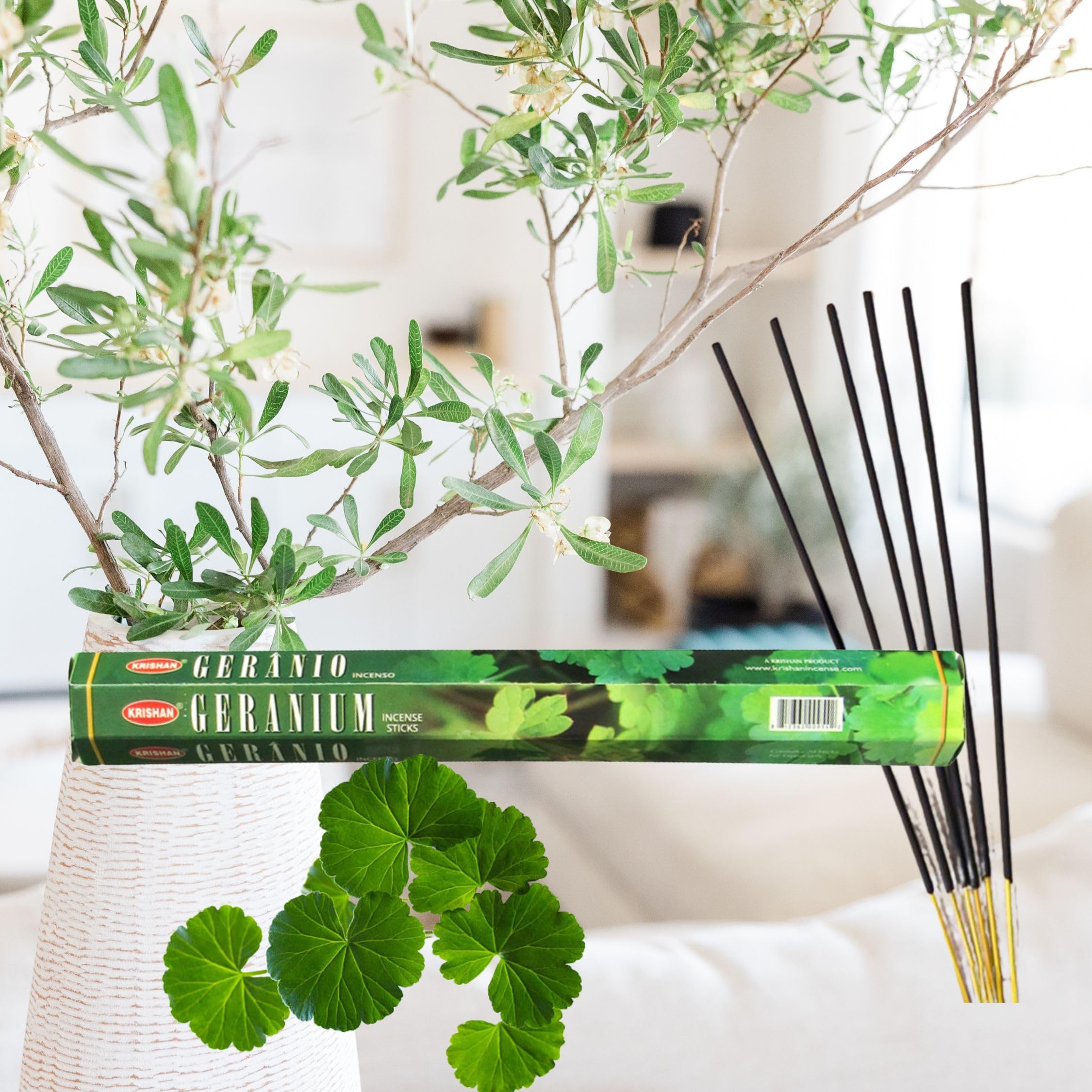 Krishan Fenny's Creations Incense Sticks Geranium Incense Sticks, Fragrance Incense Stick Indian 120 Joss Sticks