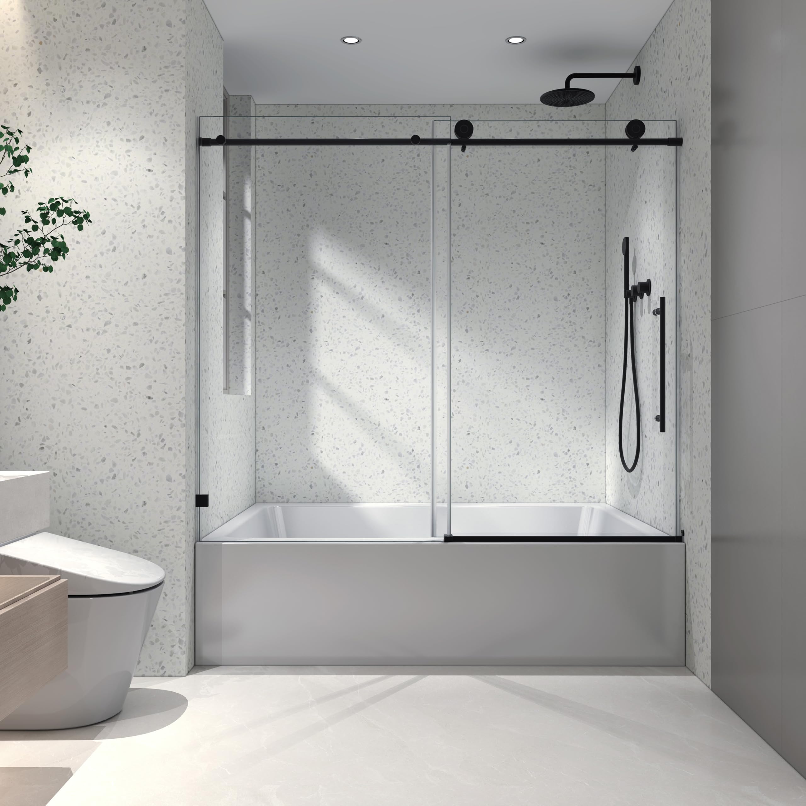 Photo 1 of GDFStudio 60" Frameless Shower Door - Matte Black