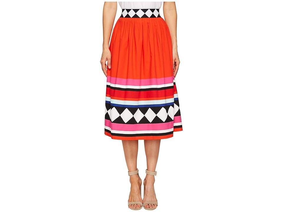 

Kate Spade New York Geo Border Poplin Skirt (Multi) Women's Skirt