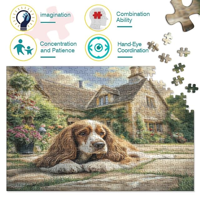 Foto 3 de 8 de Rompecabezas 1000 Piezas Perro de Jardín Campestre Cartón Papelería para Adultos Relajante Puzzle Papel…