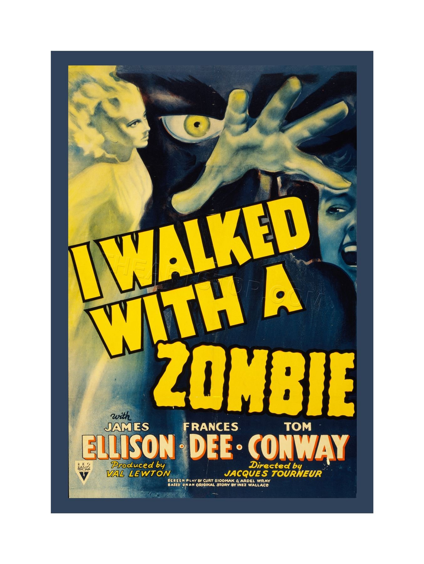 Wee Blue Coo Movie Film Walked With Zombie Horror Terror Hand Wall Art Print
