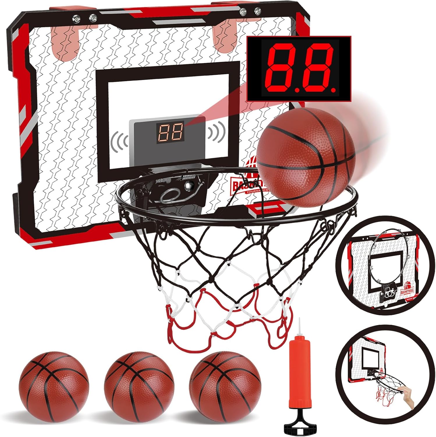 ✨バスケットボールフープセット 電子スコアボード付き Amazon.co.jp: 子供用バスケットボールフープセット、子供用屋内