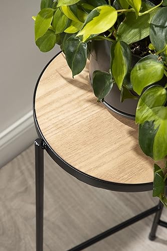 Miniatura 4 de Kate and Laurel Fields - Soporte moderno de tres niveles de metal y madera para plantas, 17 x 22 x 30 pulgadas, negro y dorado, soporte decorativo