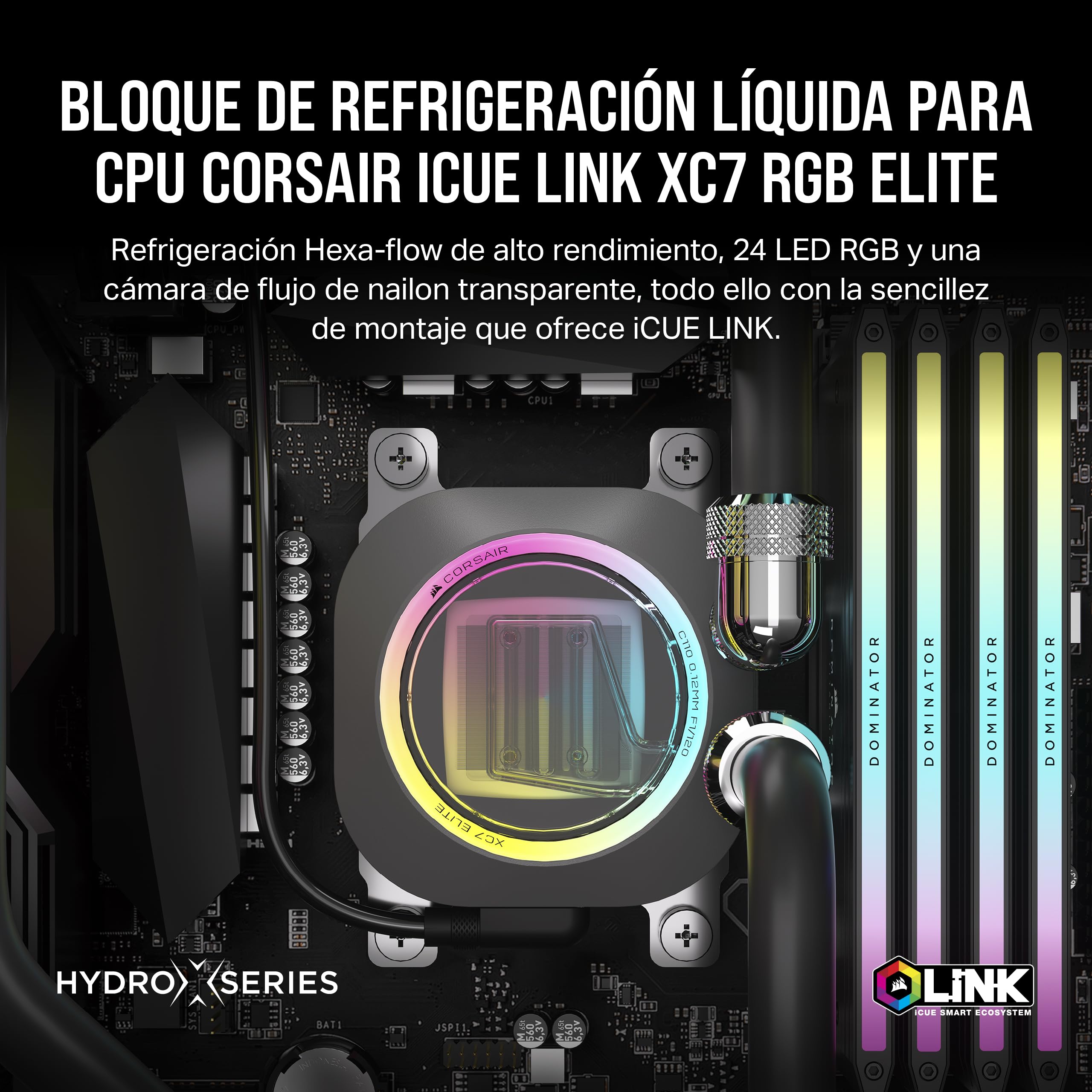 Corsair iCUE Link XC7 RGB Elite Bloque de Refrigeración Líquida para CPU Gris Sigilo