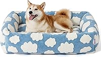 Vista 11 de LE SURE Bonita cama para perros pequeños, camas lavables para cachorros, acogedor sofá ortopédico rectangular para mascotas con felpa jacquard