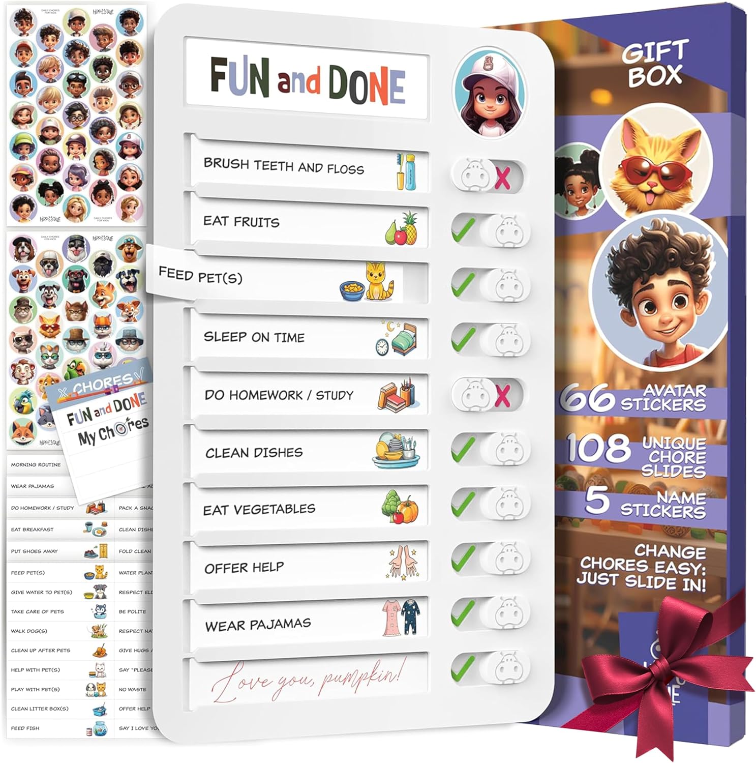 Kids Organization Magnetic Chore Chart for Daily Routines  Checklists