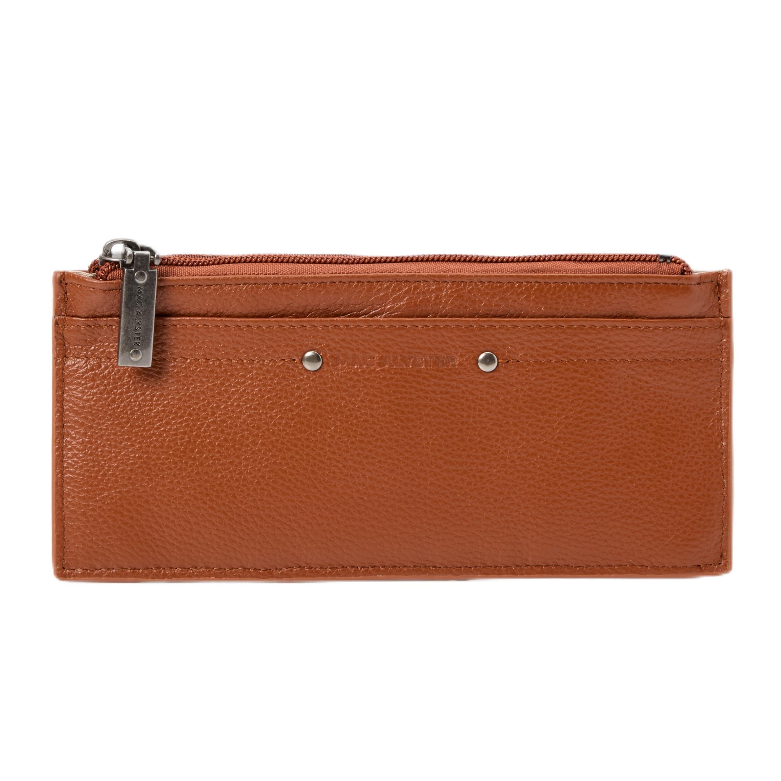 Porte-cartes en papier cognac accessoire mince 9 fentes portefeuille compact femme