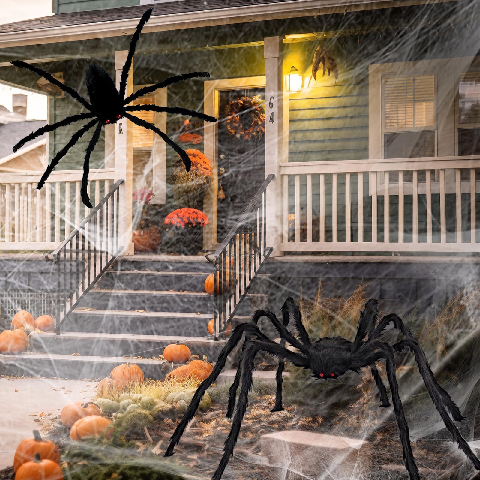 TOSUTO Araignée Halloween(2m+1.25m),Araignee Geante Halloween,Araignée