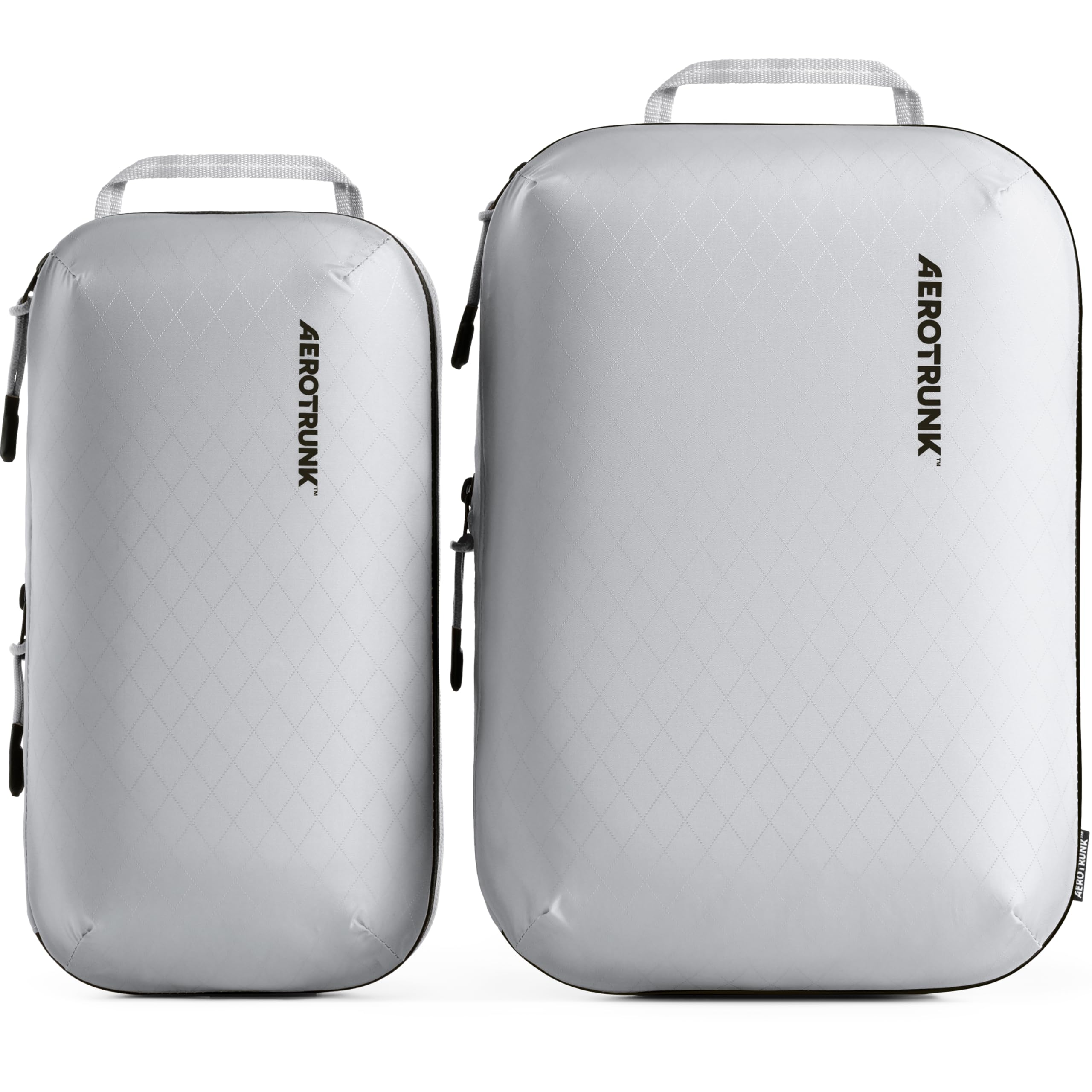 Aerotrunk Ultralight Compression Packing Cubes - Lightweight Travel Organizers for Suitcases and Luggage (3-Pack, Light Grey)